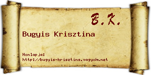Bugyis Krisztina névjegykártya
